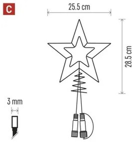 Štandard LED spojovacia vianočná hviezda KIFO 28,5 cm studená biela