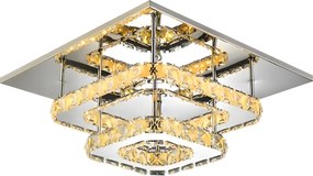 Toolight - LED krištáľová stropná lampa 8W štvorcová 30x30cm APP409-C, teplé svetlo 3000K, OSW-65007