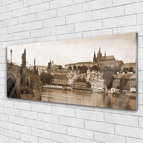 Obraz na akrylátovom skle Praha most krajina 125x50 cm