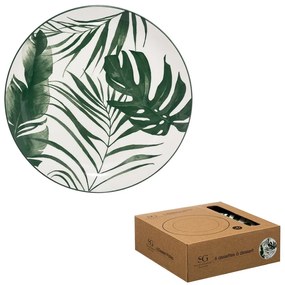 Porcelánový dezertný tanier Leafs, (fi) 19 cm, listy, sada 6ks