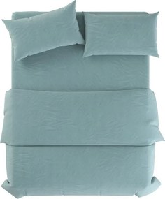 Svetlomodré ľanové obliečky na jednolôžko 135x200 cm Aqua – Native Natural