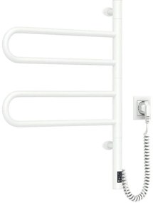 Elektrický otočný sušák na uteráky FOUETTE 128W/230V 64,6 cm IP44 biely