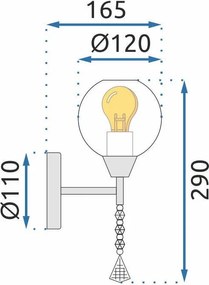 Toolight Toolight, nástenné svietidlo v štýle LOFT 1xE27 APP716-1W, chrómová, OSW-08480