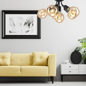 Čierne stropné svietidlo bez tienidla Viggo – LAMKUR