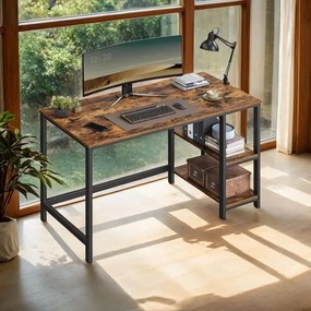 Písací stôl SOLEA hnedá/čierna