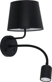 TK-LIGHTING Nástenná LED lampa s vypínačom BLACK, čierna