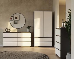 Komoda Malwa M6 140 cm antracit/bílá