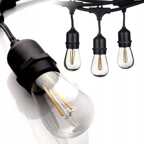ZÁHRADNÁ SVETELNÁ REŤAZ 10m 10xE27 Sada s LED žiarovkami IP44
