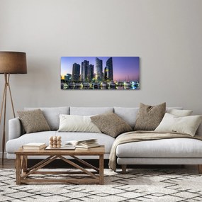 Obraz jachiet a mrakodrapov (120x50 cm)