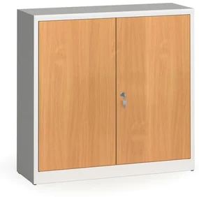 Alfa 3 Zvárané skrine s lamino dverami, 1150 x 1200 x 400 mm, RAL 7035/buk