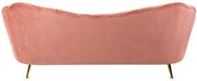 Trojmiestna pohovka ARIELLE 220 cm nadčasová ružová zamatová