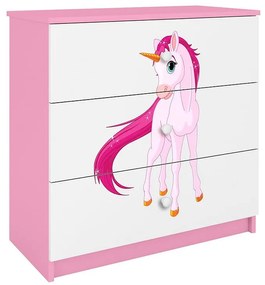 Detská komoda Babydreams ružová – Jednorožec
