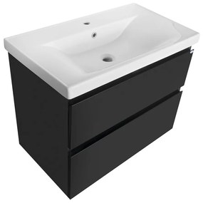 Aqualine Aqualine, ALTAIR umývadlová skrinka 77,5x60x45cm, čierna matná, AI680