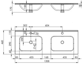 LOTOSAN MAYLA nábytkové dvojumývadlo 120 cm biela LK5875