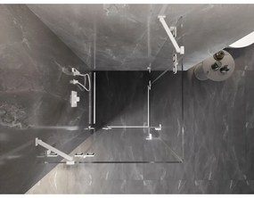 Mexen Lunar Duo, výklopný sprchový kút 90 x 90 cm, 8mm číre sklo, biely profil, 834-090L-090P-20-00