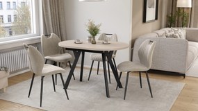 Mazzoni ALMO Kašmír / čierne nohy - OVÁLNY ROZKLADACÍ STÔL 120-220 cm PRE 10-12 OSÔB