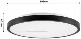 BERGE Prisadený LED stropný panel 12W 860lm Okrúhly čierny NW