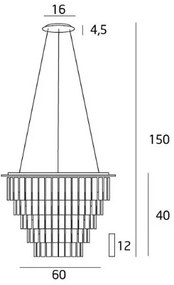 MAXLIGHT P0260 - Luster na lanku MONACO 15xG9/40W/230V pr. 60 cm chróm
