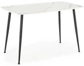Jedálenský stôl MARCO, 120x65x70, biely mramor/čierna