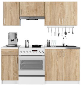 Kuchynská linka Lima 1,8 m biela/dub sonoma