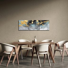 Obraz - Abstrakcia (s hodinami) (90x30 cm)