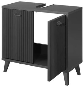 Livarno home Skrinka pod umývadlo vo zvlnenom vzhľade, antracitová  (100378603)