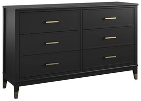 Čierna komoda CosmoLiving by Cosmopolitan Westerleigh, 144 x 85 cm