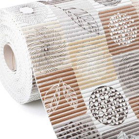 Kúpeľňová penová rohož / predložka PRO-030 Hnedo-béžové dlaždice - metráž šírka 65 cm