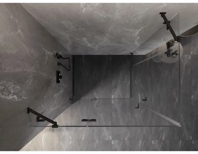 Mexen Lunar Duo, výklopný sprchový kút 95 x 75 cm, 8mm číre sklo, čierny profil, 834-095L-075P-70-00