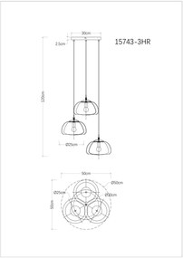 GLOBO JELLA 15743-3HR Závesné svietidlo