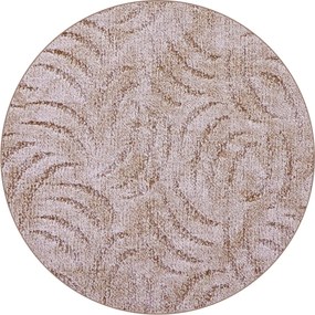 AladinWorld Expres, Kusový koberec Scroll béžový kruh, 200x200 (priemer) kruh, béžová, obývacia izba
