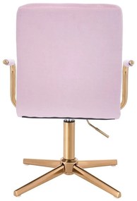 LuxuryForm DESIGN Stolička VERONA GOLD VELUR na zlatom kríži - levanduľa