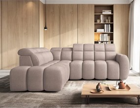 Svetlohnedá rozkladacia/s úložným priestorom rohová pohovka z textílie buklé (ľavý roh/do L) Falconn – ELTAP