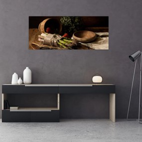 Obraz špargle na stole (120x50 cm)