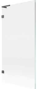 Mexen, Mexen Lunar L 1-krídlová vaňová zástena 90 x 150 cm, transparentná, pištoľovo šedá kartáčovaná - 897L-090-000-66-00