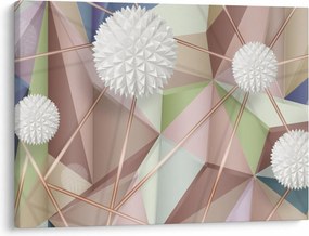Obraz - 3D Abstrakcia v pastelových farbách (70x50 cm)