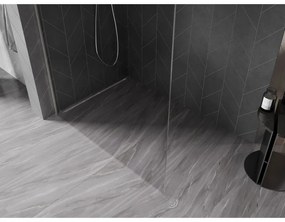 Mexen, Mexen Kioto-X L sprchová stena 50 x 200 cm, priehľadná 10 mm, matný nikel - 800-050-107-97-00-X