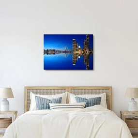 Obraz - nočný Rotterdam (70x50 cm)