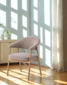 Čalúnené kreslo Elk, nohy z dubu s bielym pigmentom (56160301)