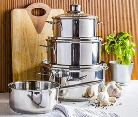 Sada hrncov Blue Berry (7 dielov), nerezová oceľ