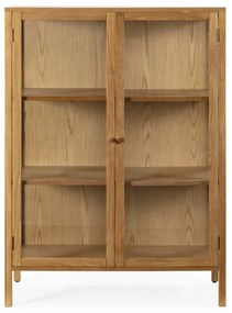 Vitrína v dekore duba v prírodnej farbe 90x126x40 cm Ceci – MOME