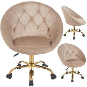 Zamatové kancelárske kreslo RUNDO ružová