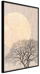 Artgeist Plagát - Morning Full Moon [Poster] Veľkosť: 30x45, Verzia: Čierny rám s passe-partout