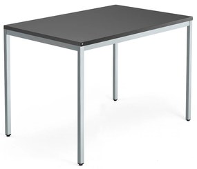 Kancelársky pracovný stôl QBUS, 1200x800 mm, čierna/strieborná