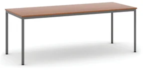 Stôl jedálenský, 2000 x 800 mm, tmavo sivá podnož, čerešňa
