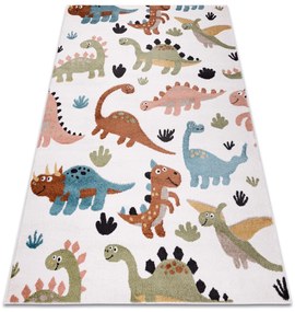Koberec FUN Dino pre deti, krém