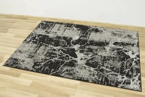 Koberec Allora Plus 8060A lesklý čierny / strieborný