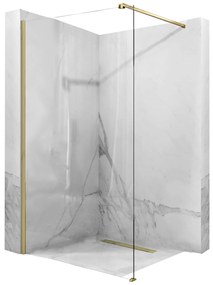 Rea Aero, sprchová zástena Walk-in 100x195 cm, 8mm číre sklo, zlatá matná profil, REA-K4701