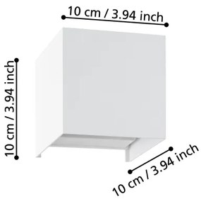 Eglo 901051 - LED Nástenné svietidlo VALMONTONE 2xLED/1,5W/230V 3000K biela