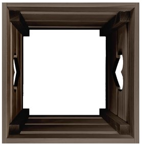 AMADEA Drevený obal na kvetináč so srdcom tmavý, 27x27x20 cm Český výrobok